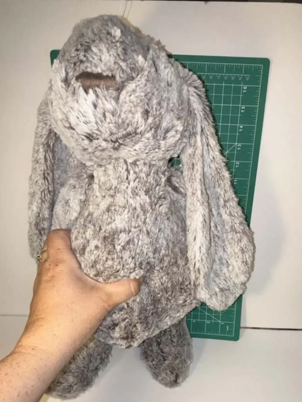 Burton + Burton Gray Speckled Plush Bunny Rabbit Stuffed Animal